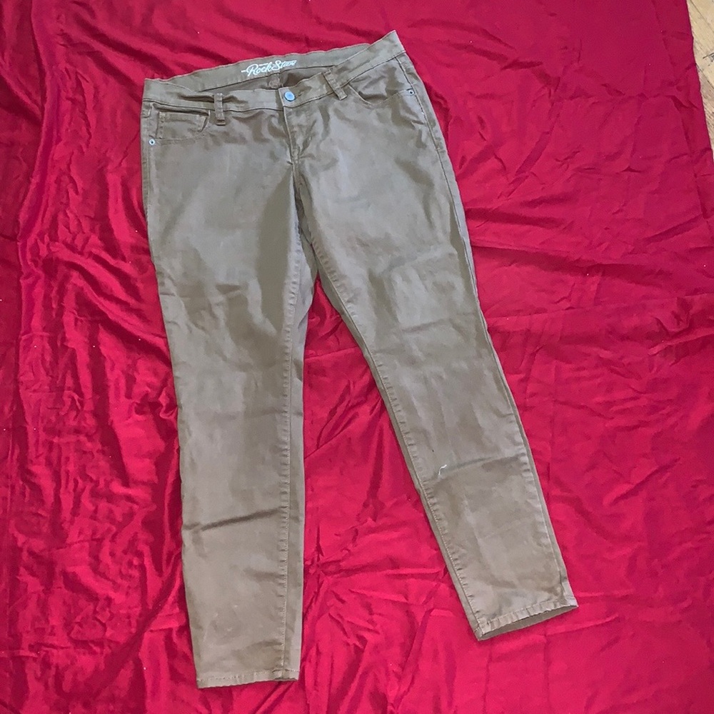 Tan Rock Star Skinny Jeans
